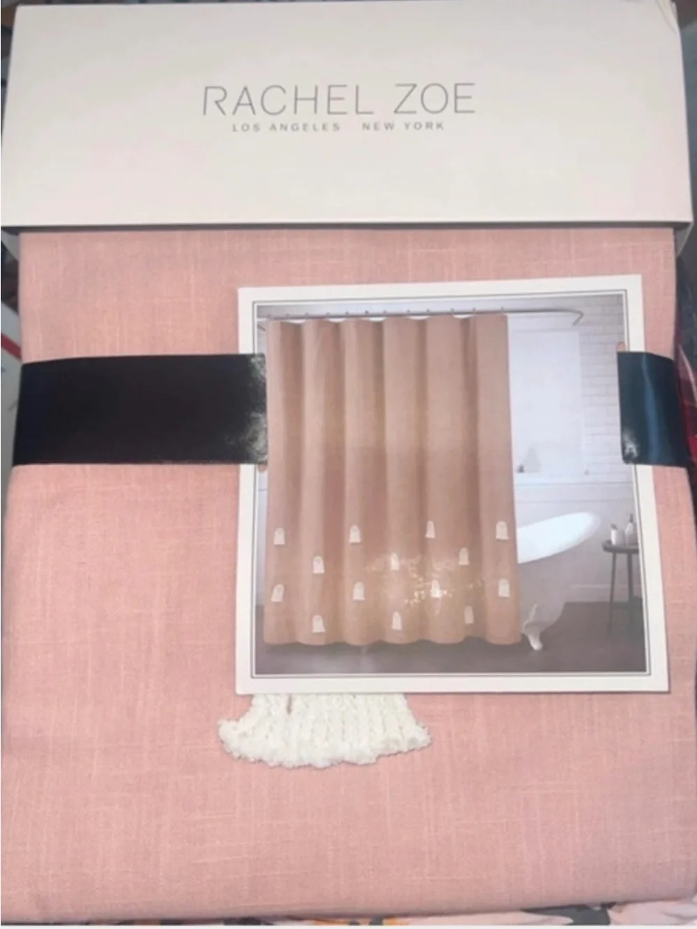 Rachel Zoe Ghost Shower Curtain 72×72 NWT Halloween